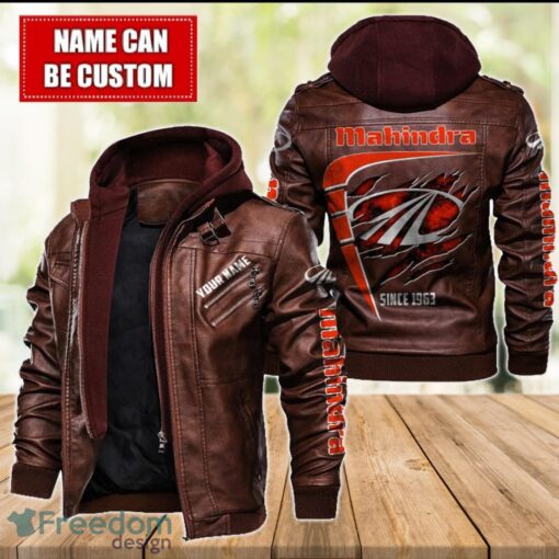 Mahindra 2D Leather Jacket For Men Custom Name Special Gift Ideas Product Photo 2