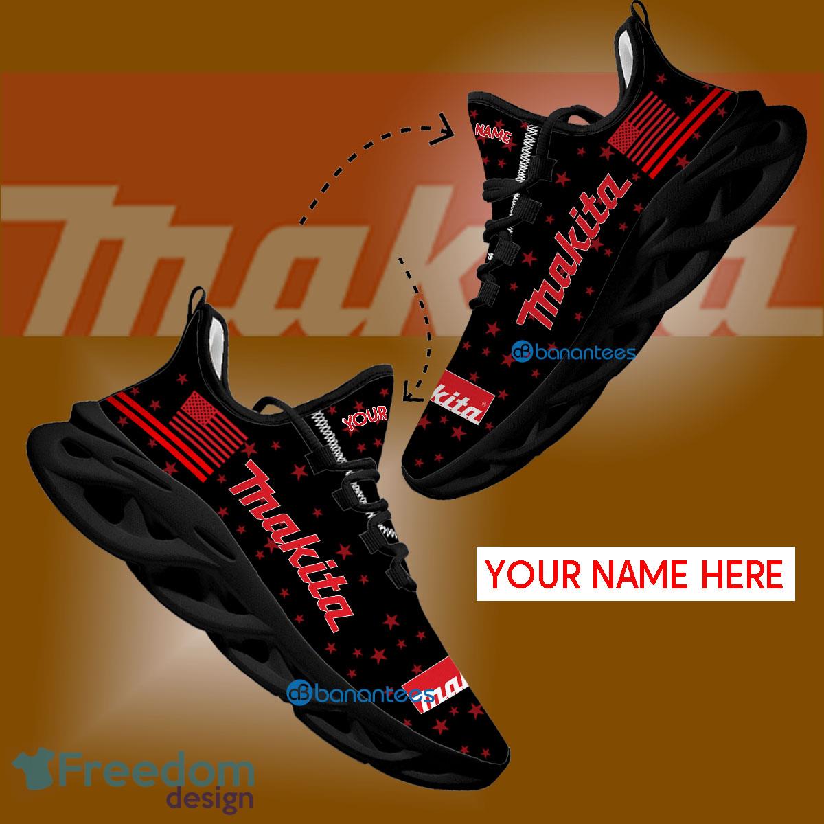 Makita Sport Sneaker Chic Custom Name Gift Max Soul Shoes USA Flag Star New For Fans - Makita Running Shoes New Trending Personalized Photo 1