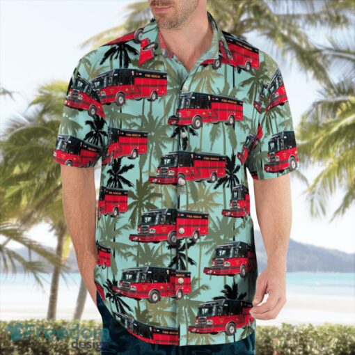 Manawa Rural Fire Truck, Wisconsin Beach Hawaiian Shirt Product Photo 4