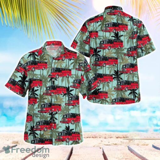 Manawa Rural Fire Truck, Wisconsin Beach Hawaiian Shirt Product Photo 1