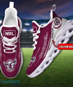 Manly Sea Eagles NRL Max Soul Shoes Sneakers Sport Gift For Fans Running Shoes Custom Name Product Photo 2