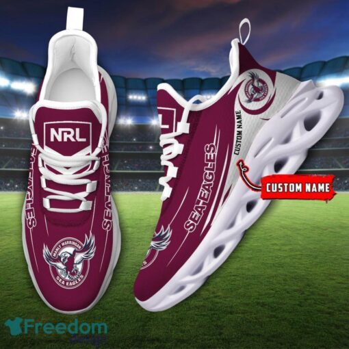 Manly Sea Eagles NRL Max Soul Shoes Sneakers Sport Gift For Fans Running Shoes Custom Name Product Photo 2