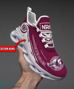 Manly Sea Eagles NRL Max Soul Shoes Sneakers Sport Gift For Fans Running Shoes Custom Name Product Photo 1