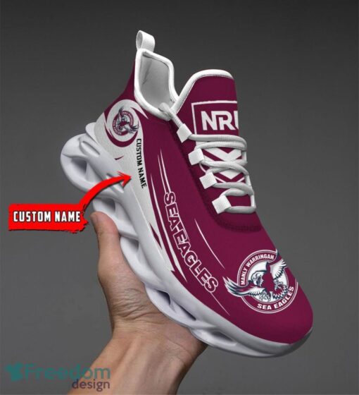 Manly Sea Eagles NRL Max Soul Shoes Sneakers Sport Gift For Fans Running Shoes Custom Name Product Photo 1