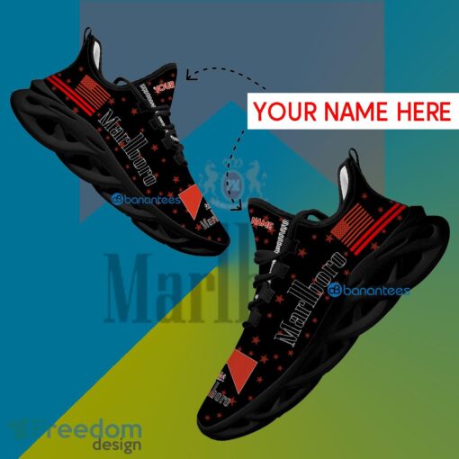 Marlboro Running Sneaker Performance Custom Name Gift Max Soul Shoes USA Flag Star New For Fans - Marlboro Running Shoes New Trending Personalized Photo 1