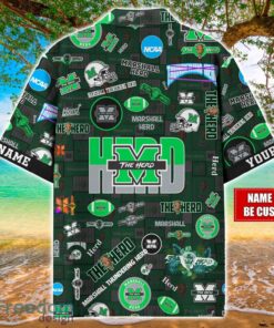 Marshall Thundering Herd Logo Hawaiian Shirt For Fans Trending Beach Shirt Custom Name Product Photo 2