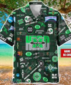 Marshall Thundering Herd Logo Hawaiian Shirt For Fans Trending Beach Shirt Custom Name