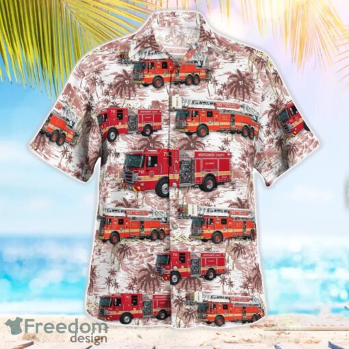 Maryland Montgomery County Fire and Rescue Service Tropical 3D Hawaiian Shirt Gift For Summer Product Photo 2