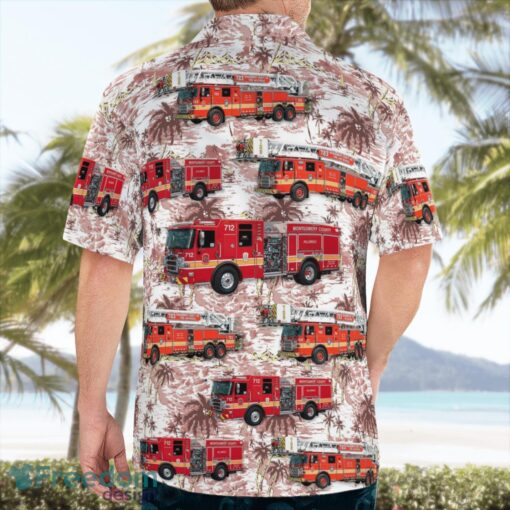 Maryland Montgomery County Fire and Rescue Service Tropical 3D Hawaiian Shirt Gift For Summer Product Photo 4