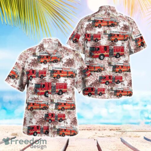 Maryland Montgomery County Fire and Rescue Service Tropical 3D Hawaiian Shirt Gift For Summer Product Photo 1