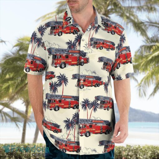 Maryland Sandy Spring Volunteer Fire Department Tropical 3D Hawaiian Shirt Gift For Summer Product Photo 3