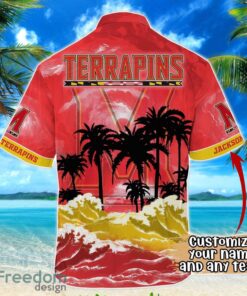 Maryland Terrapins NCAA Hawaiian Shirt Coconut Tree Waves Beach Hawaii Shirt Custom Name For Fans Product Photo 3