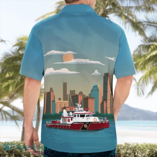 Massachusetts, Boston Fire Department Marine 1 John S. Damrell Fireboat Hawaiian Shirt Men Women Beach Shirt Product Photo 2