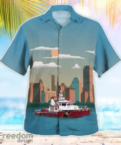 Massachusetts, Boston Fire Department Marine 1 John S. Damrell Fireboat Hawaiian Shirt Men Women Beach Shirt Product Photo 3