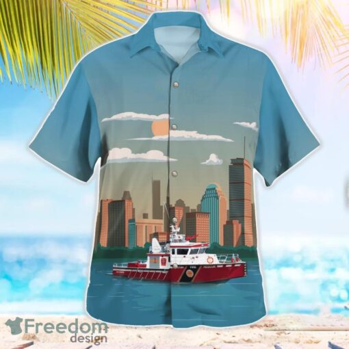 Massachusetts, Boston Fire Department Marine 1 John S. Damrell Fireboat Hawaiian Shirt Men Women Beach Shirt Product Photo 3