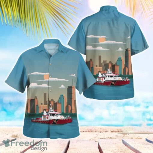 Massachusetts, Boston Fire Department Marine 1 John S. Damrell Fireboat Hawaiian Shirt Men Women Beach Shirt Product Photo 1