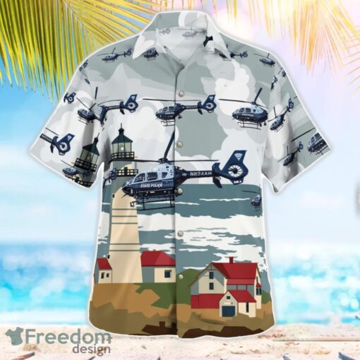 Massachusetts State Police Eurocopter EC 135T2+ Hawaiian Shirt Summer Beach Gift Product Photo 2