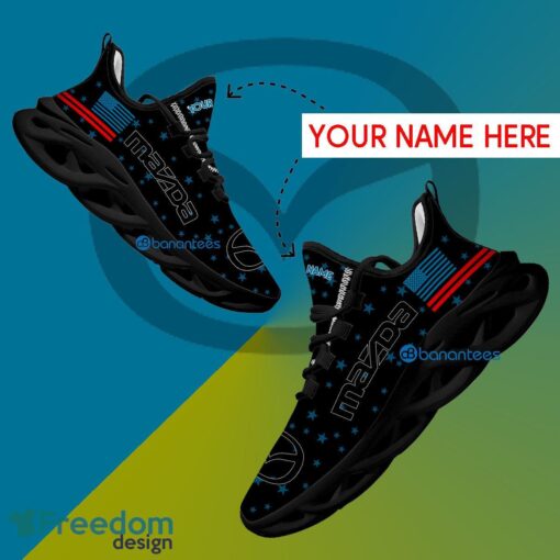 Mazda Car Racing Running Sneaker Athletic Custom Name Gift Max Soul Shoes USA Flag Star New For Fans - Mazda Car Racing Running Shoes New Trending Personalized Photo 1