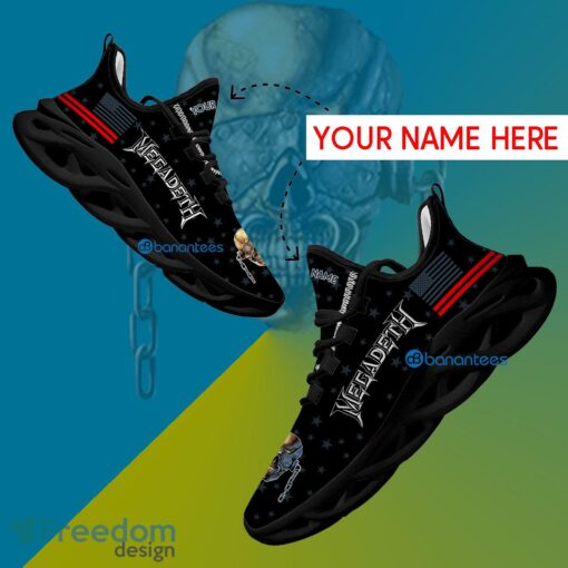 Megadeth Band Running Sneaker Comfort Custom Name Gift Max Soul Shoes USA Flag Star New For Fans - Megadeth Band Running Shoes New Trending Personalized Photo 1