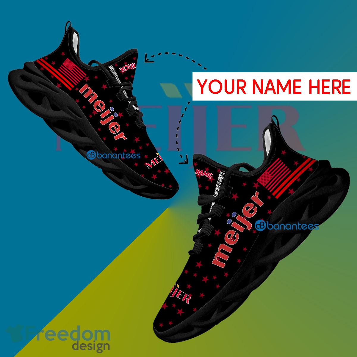 Meijer Sport Sneaker Unique Custom Name Gift Max Soul Shoes USA Flag Star New For Fans - Meijer Running Shoes New Trending Personalized Photo 1