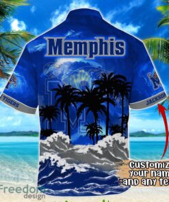 Memphis Tigers NCAA Hawaiian Shirt Coconut Tree Waves Beach Hawaii Shirt Custom Name For Fans Product Photo 3