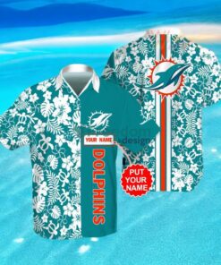 Miami Dolphins 3D Flower Hibiscus Hawaiian Shirt