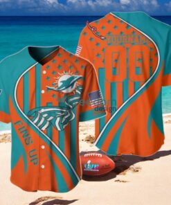 Miami Dolphins Custom Name And Number Slogan Baseball Jersey Shirt