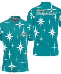 Miami Dolphins Sparkle Pattern Polo Shirt
