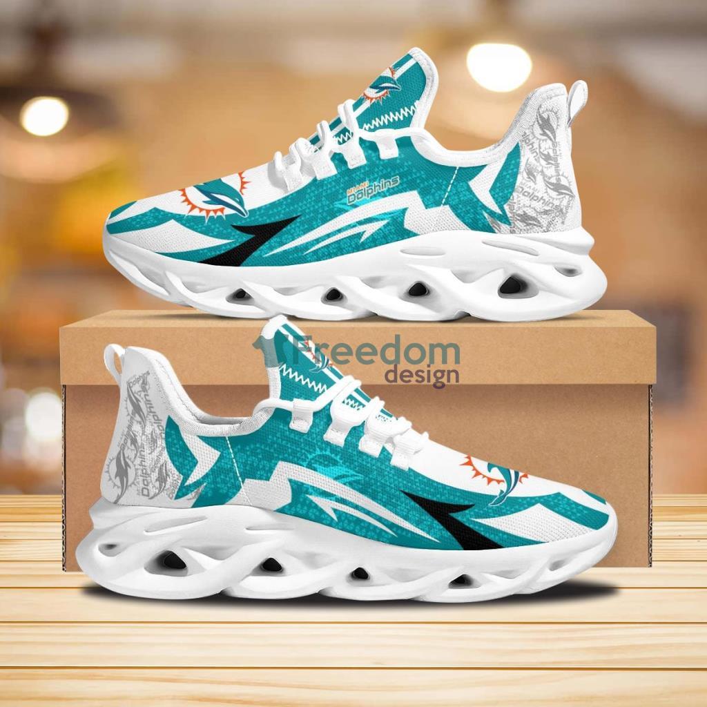 Miami Dolphins Symbol Geometric Pattern Max Soul Shoes New Sneaker image Miami Dolphins Symbol Geometric Pattern Max Soul Shoes New Sneaker Product Photo 1