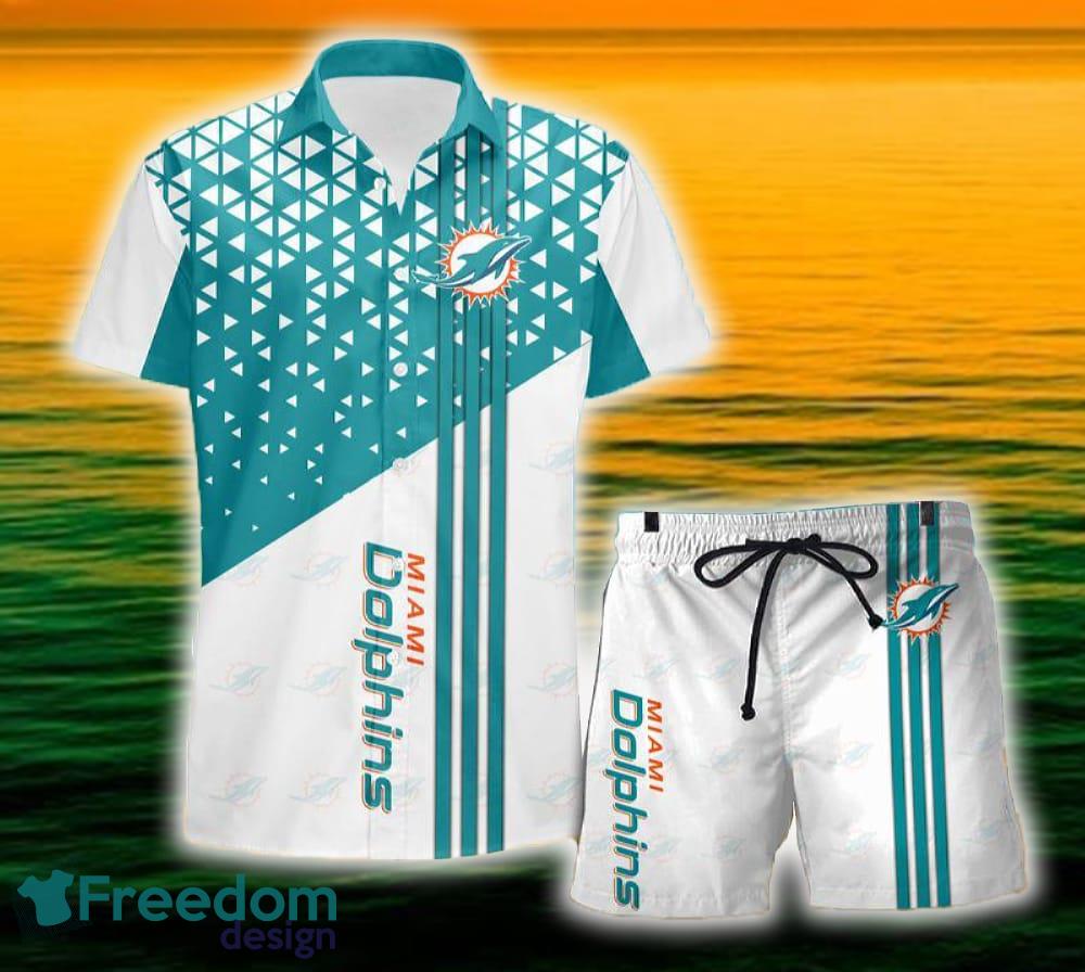 Miami Dolphins Triangle Abstract Pattern Hawaii Shirt and Shorts Summer For Beach Fans image Miami Dolphins Triangle Abstract Pattern Hawaii Shirt and Shorts Summer For Beach Fans - Miami Dolphins Triangle Abstract Pattern Hawaii Shirt and Shorts Summer For Beach Fans