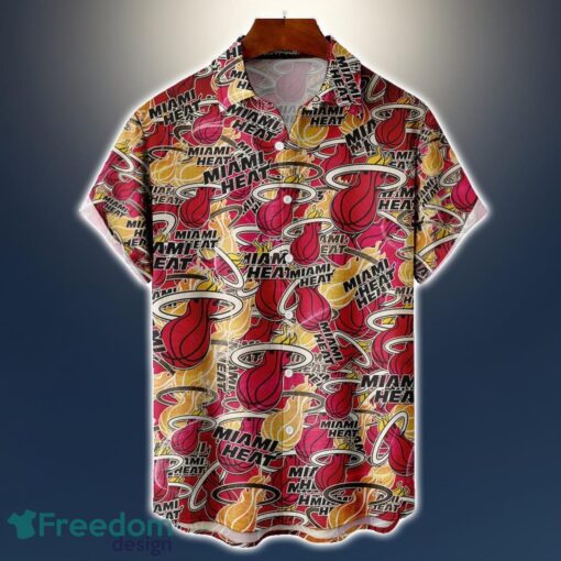 Miami Heat Logo All Printed 3D Hawaiian Shirt For Fans NBA Hawaiian Shirt Product Photo 1