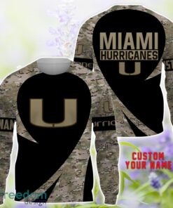 Miami Hurricanes AOP Hoodie T-Shirt Sweatshirt Camo Pattern Veteran Custom Name Gift For Father's day Product Photo 4