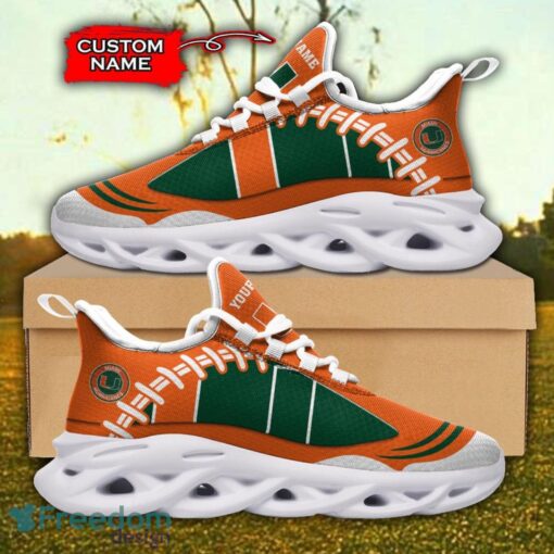 Miami Hurricanes NCAA Max Soul Shoes Big Logo And Custom Name Sneakers For Men Women Product Photo 2