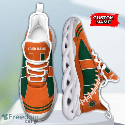 Miami Hurricanes NCAA Max Soul Shoes Big Logo And Custom Name Sneakers For Men Women Product Photo 4