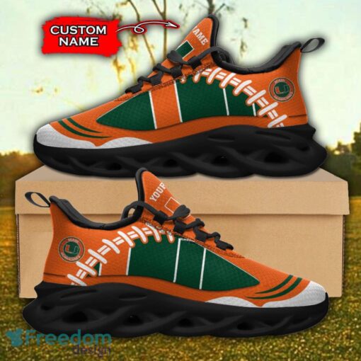 Miami Hurricanes NCAA Max Soul Shoes Big Logo And Custom Name Sneakers For Men Women Product Photo 1