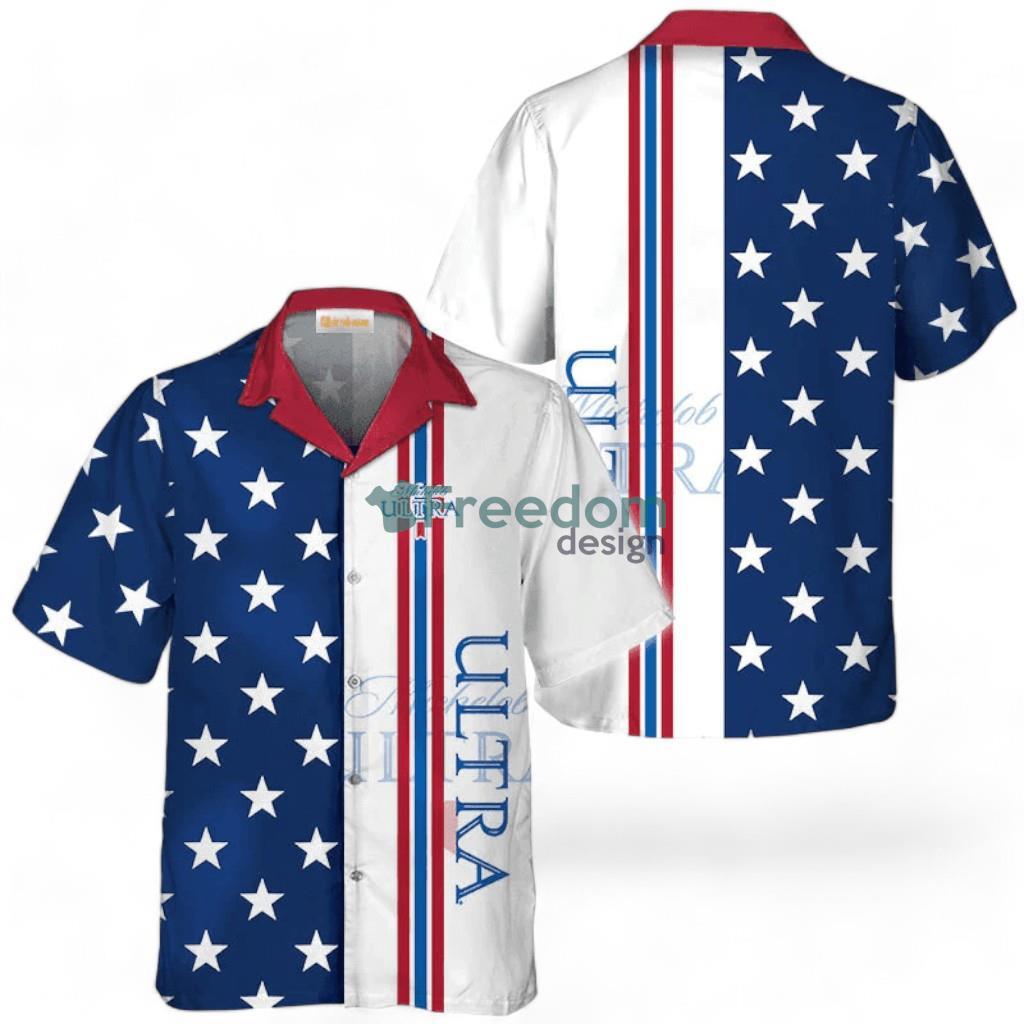 Michelob Ultra Fourth Of July Tropical Hawaiian Shirt image Michelob Ultra Fourth Of July Tropical Hawaiian Shirt Product Photo 1