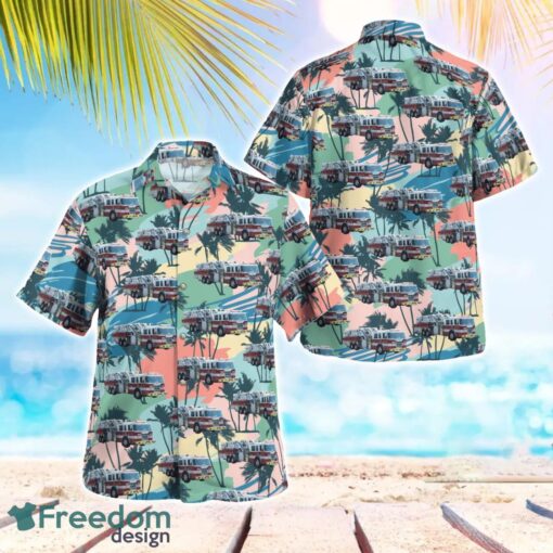 Michigan City of Saginaw Fire Department Hawaiian Shirt Summer Beach Gift Product Photo 1