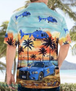 Michigan State Police Dodge Charger & Helicopter 3D Summer Aloha Hawaiian Shirt Product Photo 2