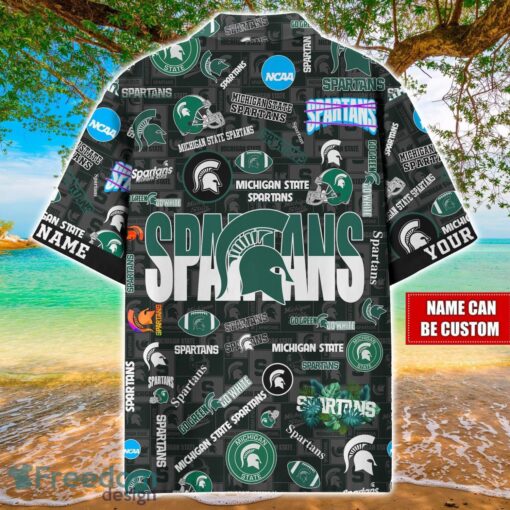 Michigan State Spartans Logo Hawaiian Shirt For Fans Trending Beach Shirt Custom Name Product Photo 2