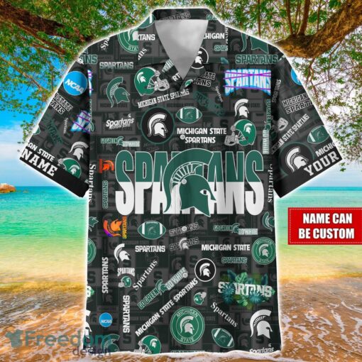 Michigan State Spartans Logo Hawaiian Shirt For Fans Trending Beach Shirt Custom Name Product Photo 1