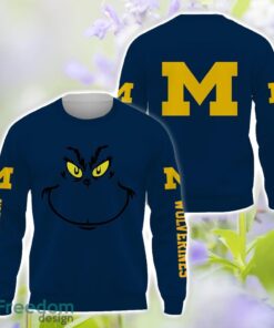 Michigan Wolverines Grinch Face All Over Printed 3D T-Shirt Sweatshirt Hoodie Product Photo 2