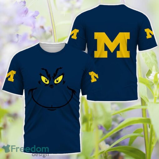 Michigan Wolverines Grinch Face All Over Printed 3D T-Shirt Sweatshirt Hoodie Product Photo 3