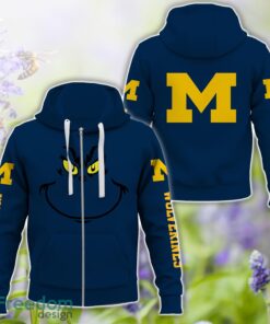 Michigan Wolverines Grinch Face All Over Printed 3D T-Shirt Sweatshirt Hoodie Product Photo 4