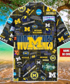 Michigan Wolverines Logo Hawaiian Shirt For Fans Trending Beach Shirt Custom Name Product Photo 2