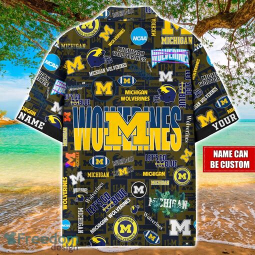 Michigan Wolverines Logo Hawaiian Shirt For Fans Trending Beach Shirt Custom Name Product Photo 2