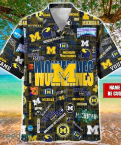 Michigan Wolverines Logo Hawaiian Shirt For Fans Trending Beach Shirt Custom Name Product Photo 1