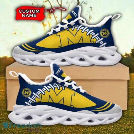 Michigan Wolverines NCAA Max Soul Shoes Big Logo And Custom Name Sneakers For Men Women Product Photo 2