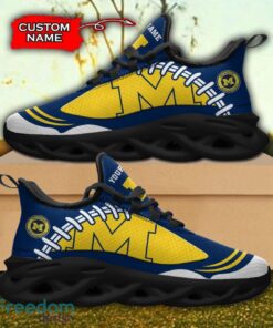 Michigan Wolverines NCAA Max Soul Shoes Big Logo And Custom Name Sneakers For Men Women