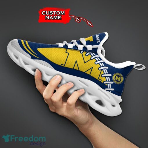 Michigan Wolverines NCAA Max Soul Shoes Big Logo And Custom Name Sneakers For Men Women Product Photo 5