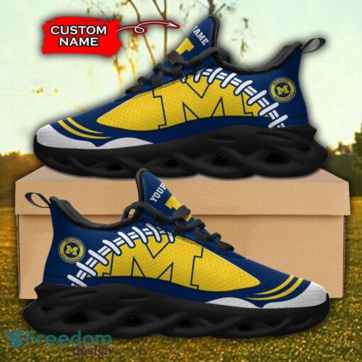 Michigan Wolverines NCAA Max Soul Shoes Big Logo And Custom Name Sneakers For Men Women Product Photo 1